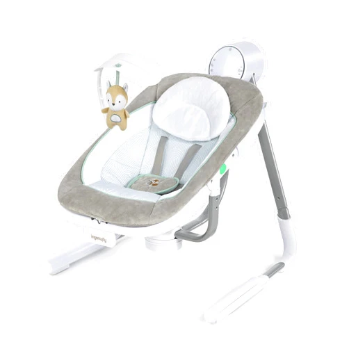 Ingenuity Anyway Sway 5-Speed Multi-Direction Portable Foldable Baby Swing & Infant Seat with Vibrations, Nature Sounds, 0-9 Months 6-20 lbs (Ray)
