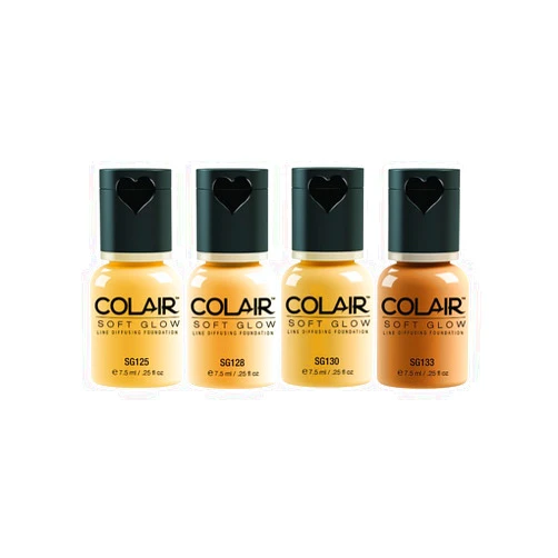 Dinair Airbrush Makeup Foundation | 4pc Medium Shades Set | Soft Glow: Matte Finish | Size 1/4 oz.