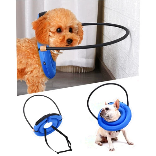 NixusHep Drca00 Blind Dog Bumper Halo, Harness Guiding Device for Dogs, Anti-Collision Ring for Protection & Confidence Building, Blue, Neck: 17.3 inches