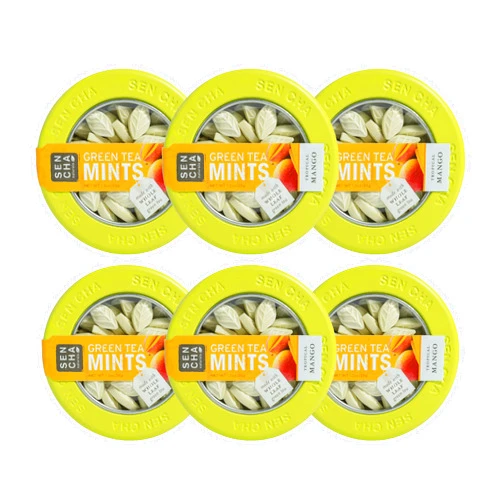 SENCHA NATURALS SEN CHA Naturals Green Tea Mints, Tropical Mango, 1.2 oz (Pack of 6)