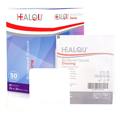 HEALQU Bordered Gauze Island Dressing - 50 Count, 2