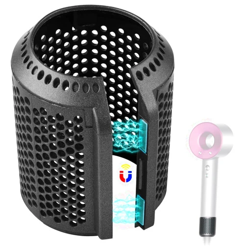 WYWY.Wide Magnetic Outer Filter Cover Compatible with Dyson Supersonic HD01 HD03 HD08 HD15 Hair Dryer Attachment, Hair Dryer Filter Cage Replacement Parts(Gray)