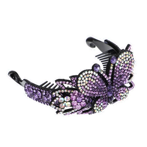 BIUDECO Butterflies Rhinestone Hairpin Unique Headwear Alluring Hair Accessory for Women Versatile for Daily Events