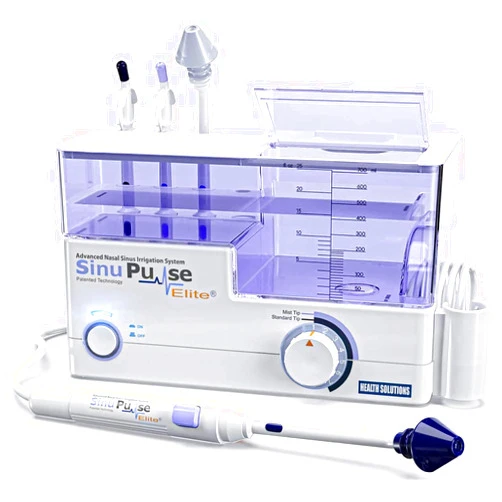 Health Solutions SinuPulse Elite Advanced Nasal Irrigation System with 30 SinuAir Saline Packets, Pulsating Nasal Congestion Relief & Sinus Rinse Machine, More Effective Than Neti Pot or Nose Spray