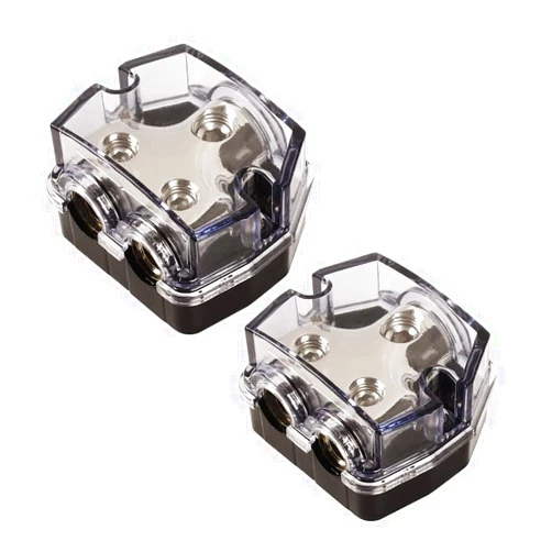 DHYANAOM Amp Power Distribution 2 Way, 0 Gauge in 0 Gauge Out Power Distribution Block for Car Amplifier Audio Splitter 2Pcs
