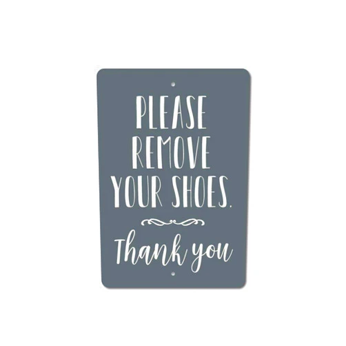 BGOJM Remove Shoes Sign, Entryway Decor, Entryway Sign, Mud Room Sign, Please Take Off Shoes Sign, Back Door Decor, Quality Aluminum 8