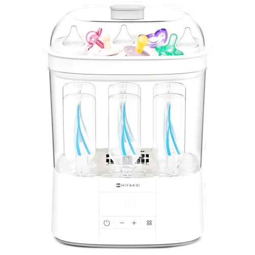 HIYAKOI Bottle Sterilizer and Dryer, HIYAKOI Electric Steam Baby Bottle Sterilizer and Dryer, All-in-One Sterilizer 2 Layers Large for Baby Bottles, Parts & Other Newborn Essentials - HEPA Filtration