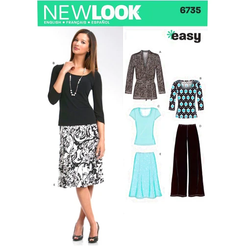 New Look Sewing Pattern 6735 Misses Separates, Size A (10-12-14-16-18-20-22)