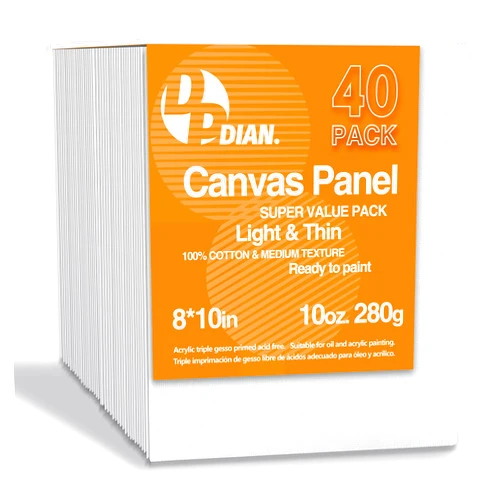 DPDIAN Canvas Boards for Painting 40 Pack, 8 inch x 10 inch Super Value Pack, Artist Canvas Panels for Oil & Acrylic Painting