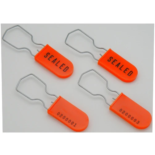 RDMC Plastic Padlock Security Seal with Large Shackle Metal Wire (Orange, 25 Pack)
