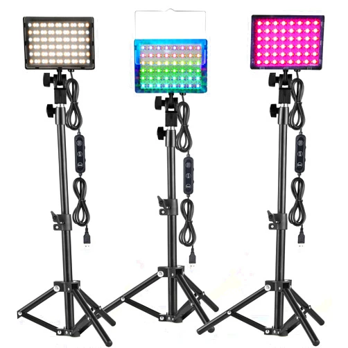VILTROX RGB Photography Lighting for Zoom Meetings, Tabletop Video Conference Lighting Kit CCT/RGB Mode Adjustable for Photoshoot/Tablet/Low Angle Shooting, Collection Portrait Tiktok YouTube (3 Packs)