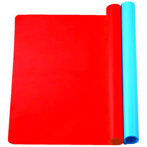 Jaeespon 2 Pack 15.7 x 11.8 in Silicone Mats for Crafts Jewelry Casting Mould Mat, Nonstick Silicone Craft Mats for Resin Molds, DIY, Paint, Clay. Blue & Red