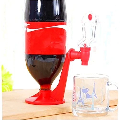 Poevic Creative soda cola Drinker Inverted Drinker Faucet Simple Switch Drinker Soda Dispenser Bottle Coke Upside Down Drinking Water Dispense Machine Party Home Bar Accessory