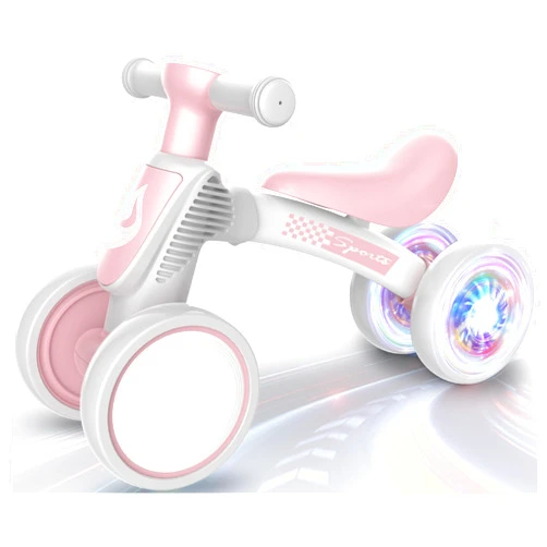 WETIFY Colorful Lighting Baby Balance Bike Toys for 1 Year Old Girl Gifts, 10-36 Month Toddler Balance Bike, No Pedal 4 Silence Wheels & Soft Seat First Bike, One Year Old Girl Birthday Gifts