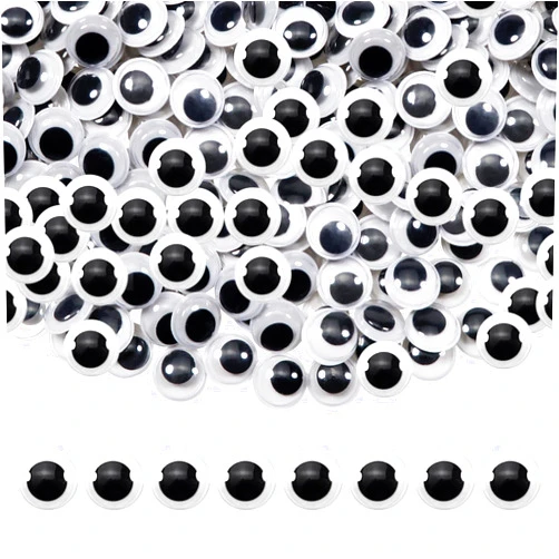 TOAOB THE ONE AND ONLY BABY TOAOB 300pcs 15mm Black Wiggle Googly Eyes with Self Adhesive Round Plastic Sticker Eyes for Crafts Decorations