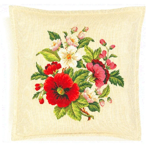 Eva Rosenstand Clara Wæver Eva Rosenstand Poppies Pillow Cover Counted Cross-Stitch Kit