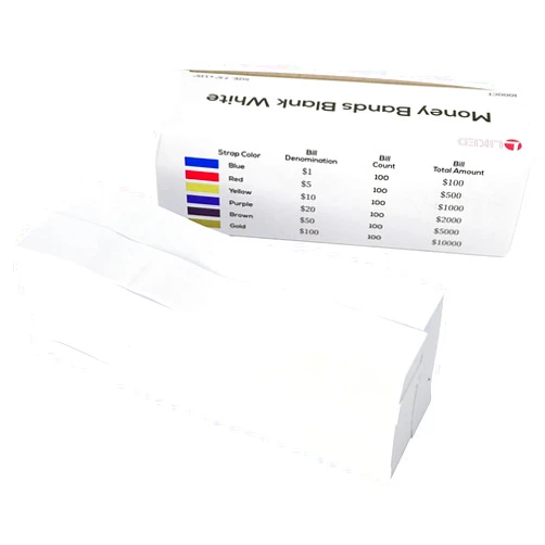 L LIKED Money Band Self Sealing Currency Straps for Bill Wrappers (Blank White - 1000 PCS)…