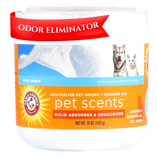 Arm & Hammer Pet Scents Gel Odor Eliminator - Fresh Breeze Solid Air Fresheners for Home - Strong Odor Eliminator Gel for Pet Smell - Room Deodorizer & Odor Absorber - Pet Safe Air Freshener, 15 oz