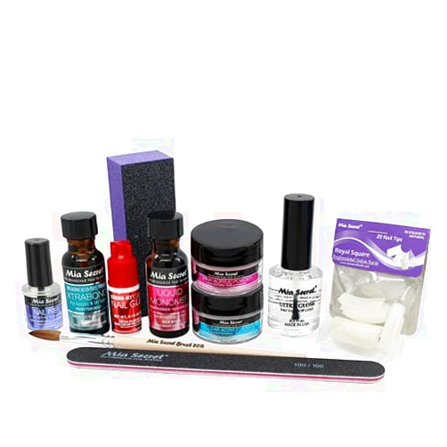 Mia Secret Acrylic Nail Kit/set For beginners - Nails Kit With Pink Acrylic Powder and Clear Acrylic Powder With Everything - Starter Kit de Uñas Acrilicas Mia Secret - Kit de Uñas Mia Secret Completo