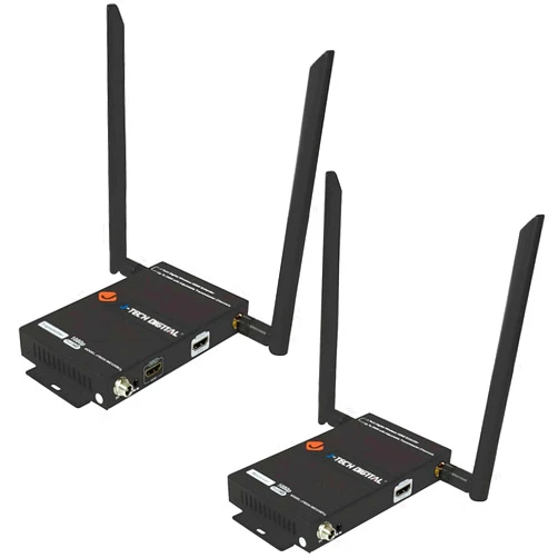 J-Tech Digital 1X2 Wireless HDMI Extender 200’ Dual Antenna Supporting Full HD 1080p with HDMI Loop Output Operation Channel Change IR Passthrough (Receiver + Transmitter 1080P 200ft)