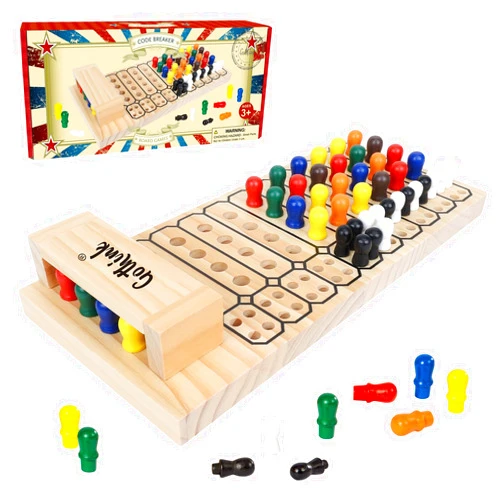 GOTHINK Code Breaker Board Game - Wooden Strategy Game of Codemaker vs. Codebreaker - 2 Player Battle of wits, Color Brain Game - STEM Toys Gift for Kids 8+ Ages and up - Family Games