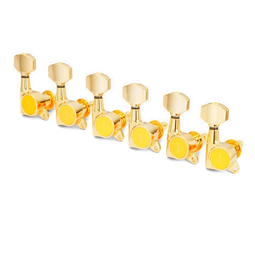 Gotoh Schaller-Style Knob Tuning Machines, 6-In-Line, Gold