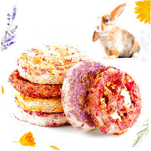 Generic Natural Bunny Chew Toys for Rabbit Treat,Guinea Pigs Toys Organic Loofah Chew, Handmade Rabbit Chew Toys for Hamster Rabbit Rats Chinchilla Hamsters Groundhog Squirrels（6 Pcs）