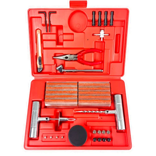 C&T 86-Piece Tire Repair Kit, Heavy Duty Tire Plug Repair Kit, Flat Puncture Patch Tool Set, Fix Punctures and Plug Flats Patch Kit for Car, Truck, ATV, UTV, RV, SUV, Trailer, Tractor, Jeep, Etc