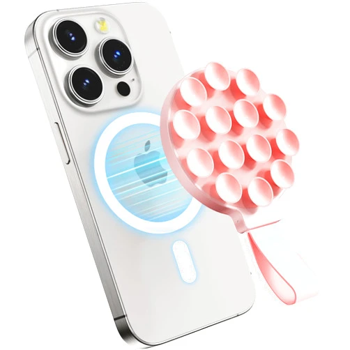 Polislime Magnetic Suction Phone Mount for MagSafe Case,iPhone Sticky Grip Compatible with MagSafe,Strong Grip Holder for Selfies & Videos, Hands-Free Mirror Shower Phone Holder Mount for TikTok/Video/Selfies