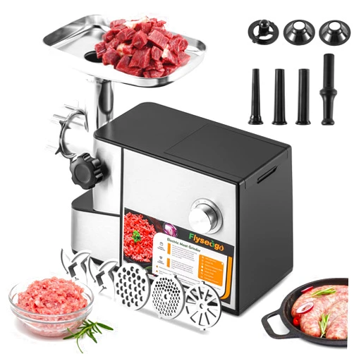 Flyseago Meat Grinder Electric 3200w High Capacity Commercial Heavy Duty Meat Grinder and Sausage Stuffers, Kubbe Kit for Household Use & Commercial