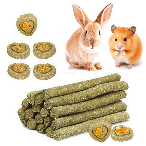 DORLIPS 25PCS Rabbit Chew Toys, 100% Healthy Bunny Treats,Natural Timothy Hay Sticks Rabbit Chew Treats for Rabbits Bunnies Chinchillas Guinea Pigs Hamsters and Other Small Animals Molar Snacks