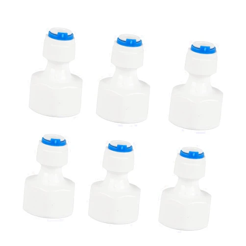 Walfront Water Filter Quick Connectors, Water Filter Quick Connector, Water Filter Ro Connector 6pcs Water Filter Union Connect G1/2 Female Thread Water Filter Ro System Fitting