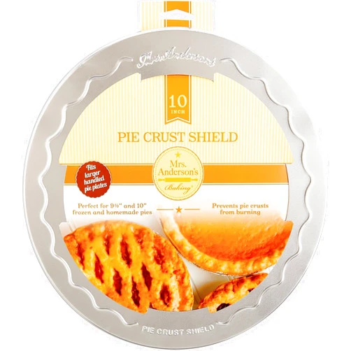 Mrs. Anderson's Baking Pie Crust Protector Shield, Fits 9.5-Inch And 10-Inch Pie Plates, Prevents Over-Browning And Spills