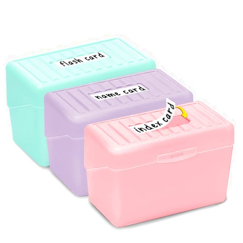 H4D Index Card Holder 3x5, Index Card Box Organizer Case, 3x5 Flash Note Card Holder, 3 Packs (Pastel Colors)