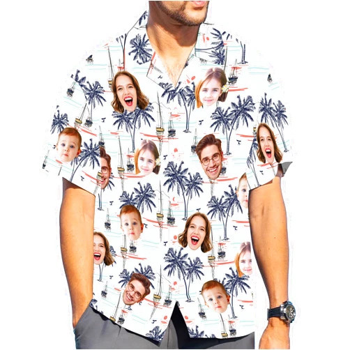 LMKURIDS Custom Hawaiian Shirt with Face, Personalized Funny Hawaiian Shirts for Men