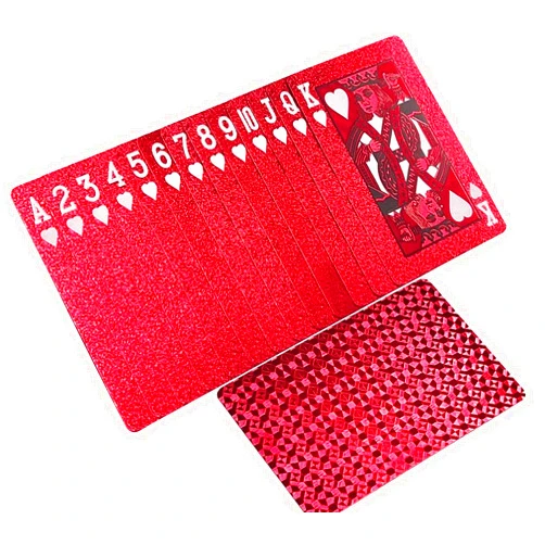 CIBOAN Red Playing Cards, Plastic Waterproof Playing Cards, Deck of Cards,Suitable for Family Gatherings and Outdoor Activities(Red)