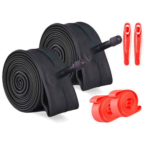 VOYISA 2 Pack 26x1.9/2.125 Bike Inner Tube with Tire Levers and Rim Strips 26 Inch, 26 Bike Tire Tubes Compatible with 26x1.9 26x1.95 26x2.0 26x2.125 Bicycle Tire Tyre Tubes