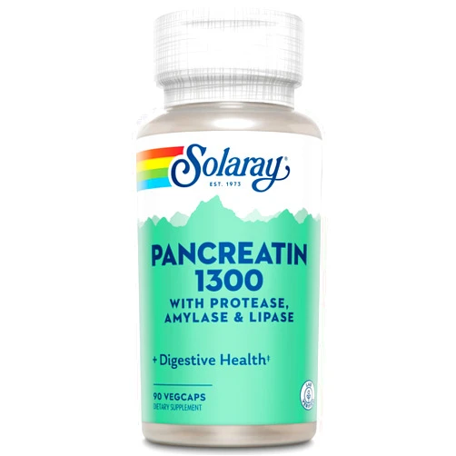 SOLARAY Pancreatin Supplement, 1300 mg, 90 Count