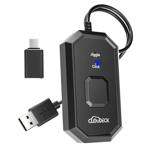 Cloudeck Mouse Jiggler Undetectable,2 in 1 Mouse Mover and Mouse Clicker with Type-C Adapter for Computer, Plug & Play, Simulate Mouse Movement to Prevent The Computer from Entering Sleep Mode