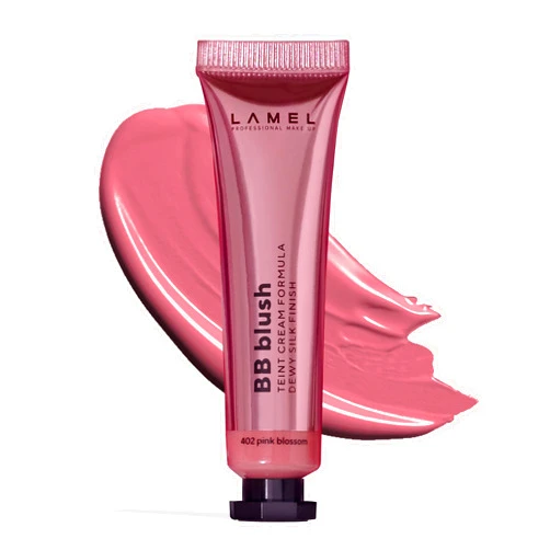Lamel BB Blush Cheek Makeup - Lightweight and Long Lasting Liquid Blush - Blendable Cream Blush for Cheeks, Natural Finish Cream Contour - Pink Liquid Blush, 402 (Pink Blossom) -10ml/0,33fl.oz