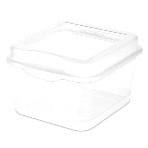 Sterilite 12-Pack FlipTop Stackable Square Small Storage Bin with Hinging Lid, Clear