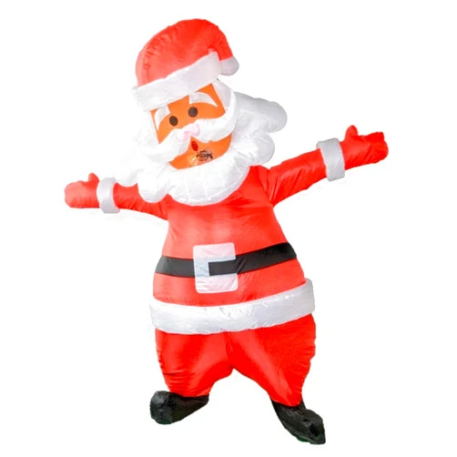 LafaVida Inflatable Giant Santa Claus Full Body Christmas Costume Suit for Adults and Teens 4.3ft-6.5ft Funny Blow-up Outfit