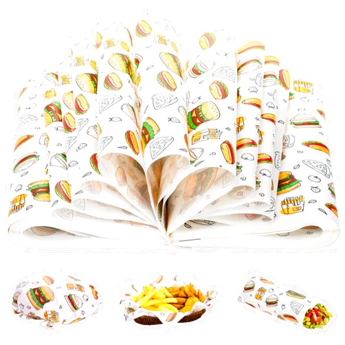 Cididu 1000 Pcs Deli Wax Paper Sheets, 12x12 Inch Grease-proof Sandwich Wrap Paper, Disposable Food Basket Liners for Basket, Boat, Party, Festival, Outdoor Picnic
