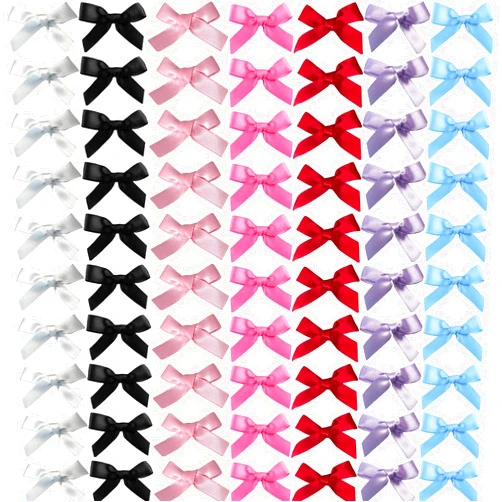 SALOCY 70PCS Mini Hair Bows for Women Girls,Pink Bows for Hair Red Hair Bows Ribbon Bowknots Hairclips Pink Ribbon Bows Black Satin Bow Hair Clips for Hair Design