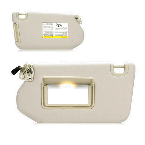 AEagle Sun Visor with Light for 2013-2018 Nissan Pathfinder, 2014-2017 Infiniti QX60, 2013 JX35, Left Driver Side Beige Sunvisor Replacement 96401-9PB0A