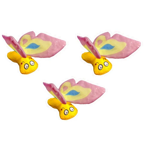Yeowww! Duckyworld 100% Organic Flower Leaf Catnip Cat Toy Butterflies (3 Toys, Purple)