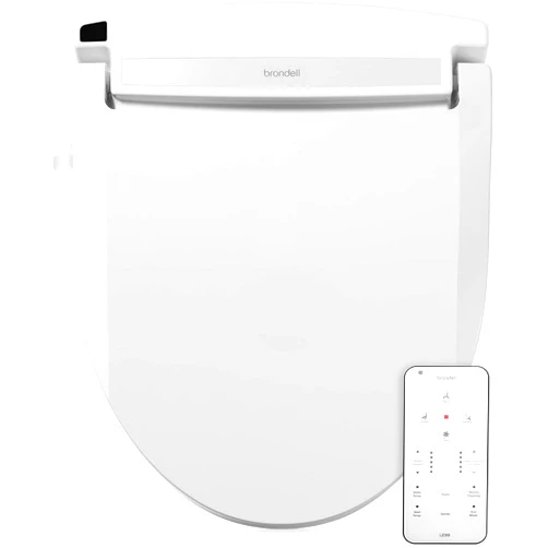 Brondell LE99 Bidet Toilet Seat, Fits Round Toilets, Electric Bidet with Remote, Warm Air Dryer, Strong Wash Mode, Stainless-Steel Nozzle, Saved User Settings & Easy Installation
