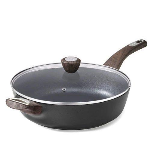 SENSARTE Nonstick Frying Pan Skillet with Lid, 12 Inch Large Deep Frying Pan, 5 Qt Non Stick Saute Pan with Cover, Induction Pan, Healthy Non Toxic Cooking Pan with Helper Handle, PFOA PFOS Free