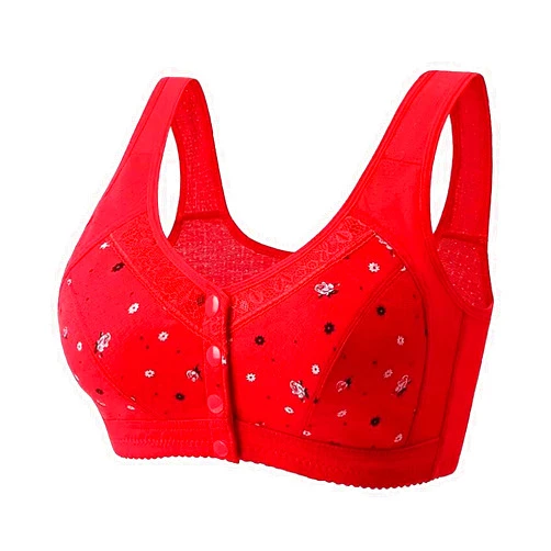 Generic Daisy Bras for Older Women Daisy Bra for Seniors, Button Front Close Cotton Bras Wide Back Full Support Bras