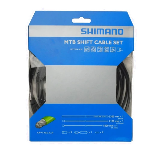 Shimano MTB Optislick Derailleur Cable and Housing Set, Black